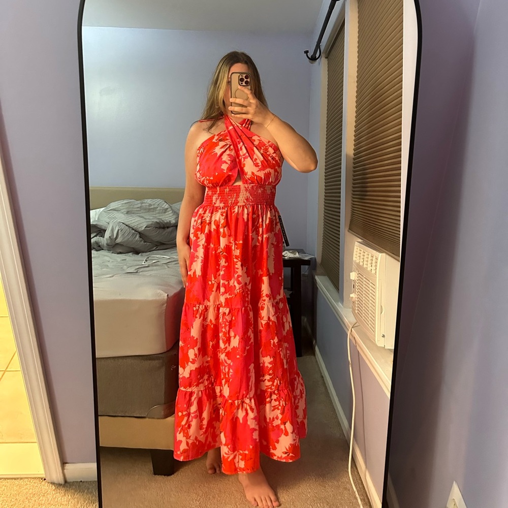 Hot pink, size L, floral AZAZIE dress